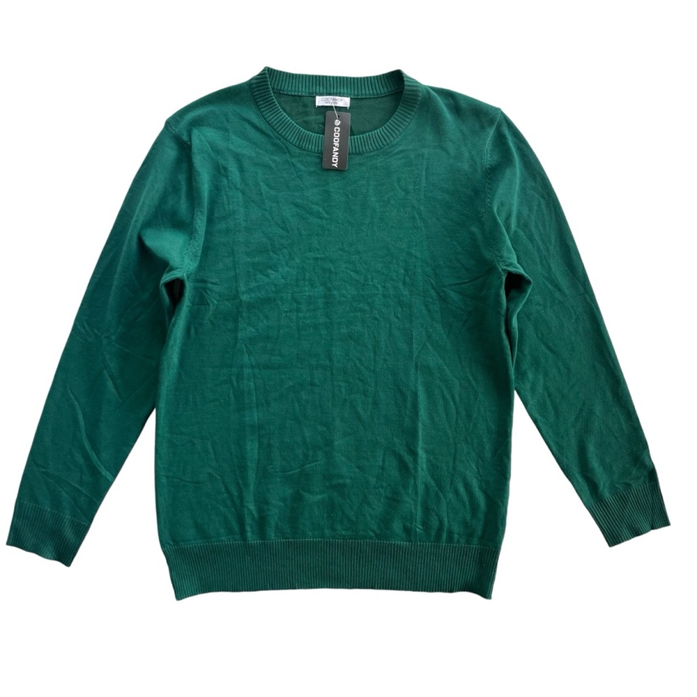 Coofandy Women’s Large Forest Green Crewneck Long Sleeve Polyester, Knit Sweater